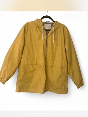 Womens size XL Original Vintage Weatherproof Yellow Hooded Zip Jacket